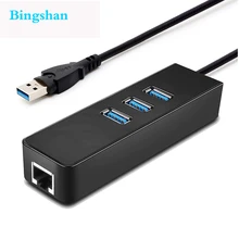 3 Port USB HUB 3.0 10/100/1000 Mbps USB to RJ45 Converter Gigabit Ethernet Wired Network Card LAN Adpater for Windows Mac Linux