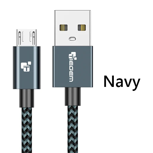 Tiegem Micro USB кабель для samsung Xiaomi Быстрая зарядка USB кабель для передачи данных 3 м 2 м 1 м Android Microusb кабель для зарядки мобильного телефона - Цвет: Navy