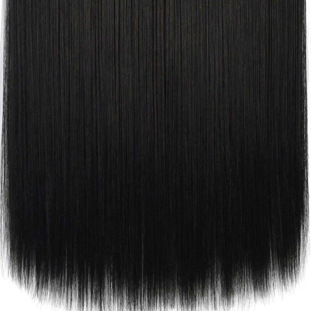 Heat Resistant B5 Synthetic Fiber Straight Elasticity Invisible Wire Halo Hair Extensions 8106