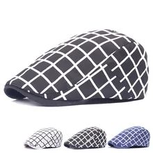 Осенне-зимние мужские Шапки, береты, Классическая винтажная полосатая Кепка, Женская плоская кепка, шляпа с козырьком