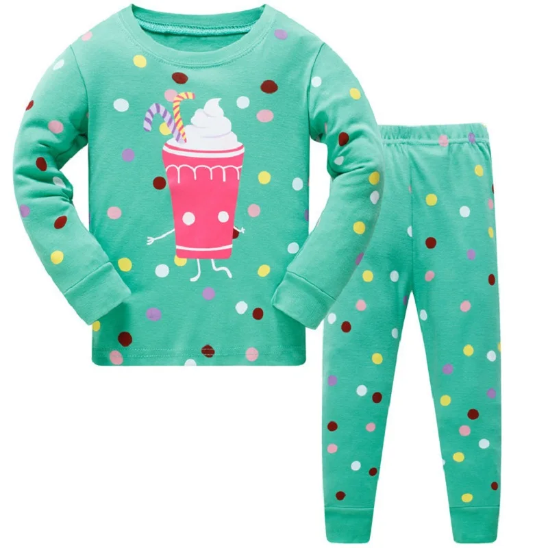 Детская Пижама для девочек; Пижама с животными; Рождественская Пижама для маленьких девочек; детские пижамы; домашние наборы для малышей; одежда для сна - Цвет: 14