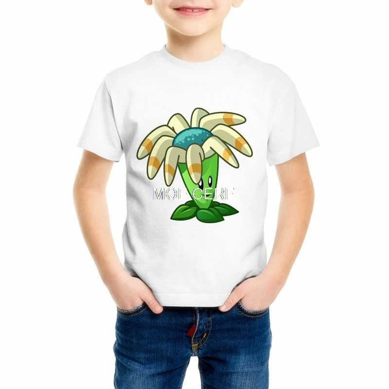 Одежда «Растения против Зомби» Детская одежда футболки для мальчиков с героями мультфильмов футболка с круглым вырезом Детская одежда «Растения против Зомби» 55C-15