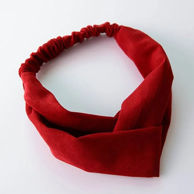 

Cross Knot Elastic Hairbands Women Soft Solid Headband Bandanas Girls Hair Bands Hair Accessories