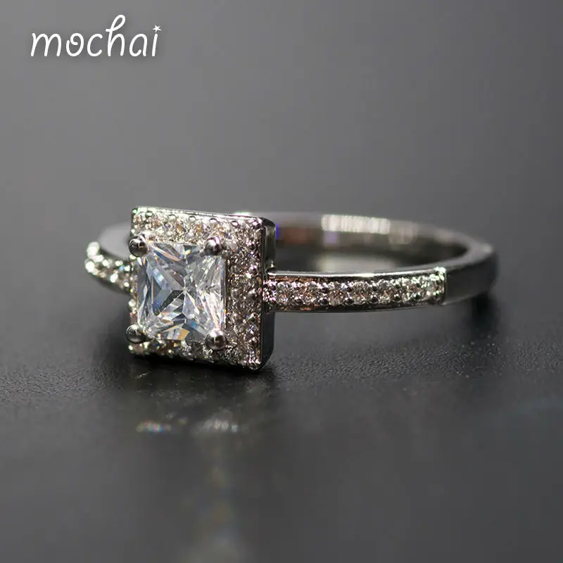 

New bijoux Simple Gold AAA Classical Single Square Zircon Rings For Women Jewelry Making Supplies ZK10