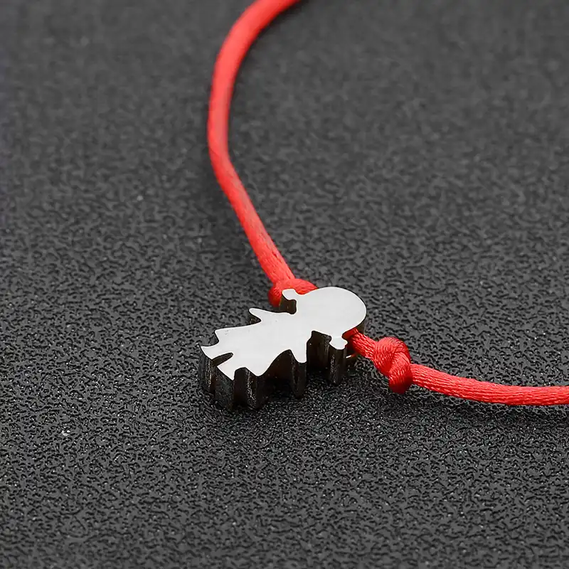 A La Main Fil Rouge Bracelet Reglable En Acier Inoxydable Bracelets Porte Bonheur Pour Femme Fille Anniversaire Chanceux Pendentif Bracelets Aliexpress