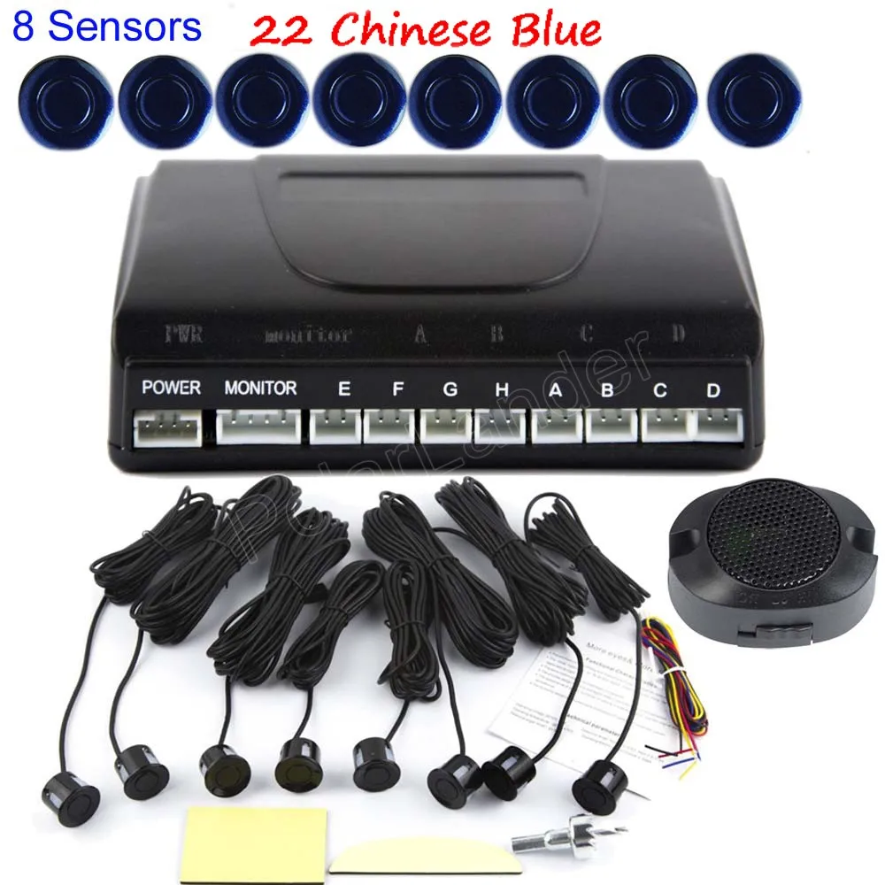 

best selling Reverse radar 8 Parking Sensors Rear Front Reverse Backup Radar Kit without Display Monitor 44 colors for option