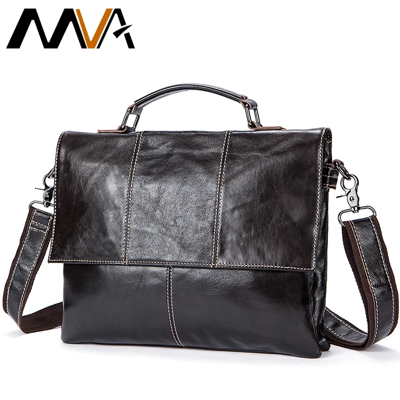 2019 Men Retro Briefcase Business Shoulder Bag Genuine Leather Handbag Bags Leather Laptop Messenger Bags Men's Travel Bags 7909