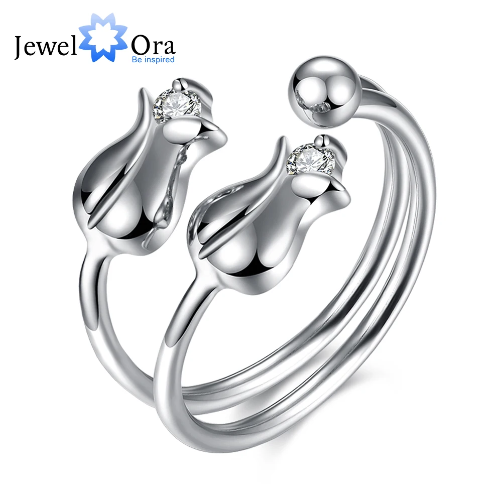 Rose Shape Romantic Solid 925 Sterling Silver Adjustable Rings For Women New 2016 Party Accessorise (JewelOra RI102185)