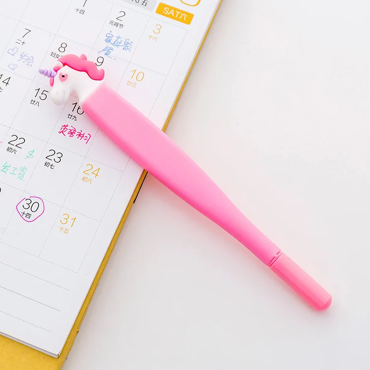 Мультяшная гелевая ручка с единорогом, милая 0,38 мм ручка с черными чернилами для детей, подарок, корейские канцелярские принадлежности для офиса и школы - Цвет: 10