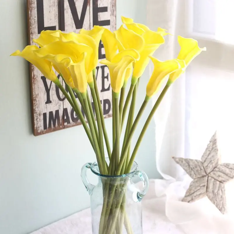 

Big Real Touch Calla Lily Artificial Flower Long Branch Begonia Flower Home Wedding Party Decoration Fake Flower