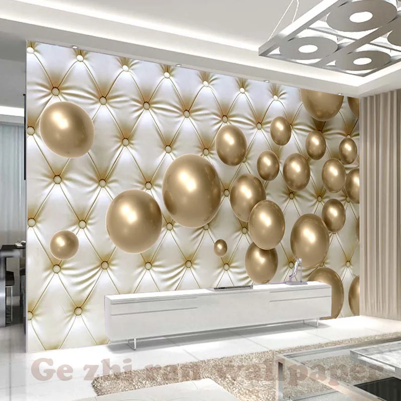 

Custom 3D Photo Wallpaper fashion 3D stereoscopic Soft metal sphere Modern TV background Wall Painting Bedroom Wallpaper Papel