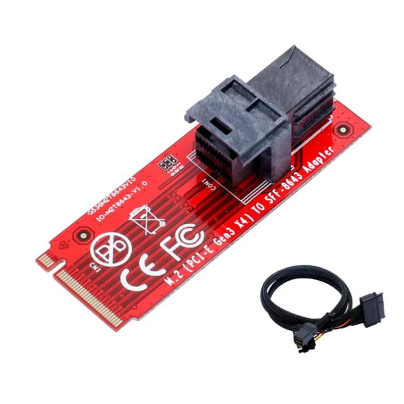 SFF 8639 карта адаптера U.2 к M.2 NVME PCI e x4 конвертера с кабелем для 8643|mini sas|mini minimini adapter |