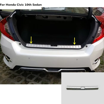 

car styling inner Rear Bumper trim Stainless Steel Scuff Sill trunk plate pedal 1pcs For Honda Civic 10th Sedan 2016 2017 2018