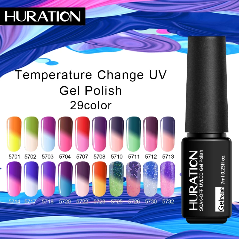 Huration Gel Nail Polish Temperature Change Professional 29 Color Gel