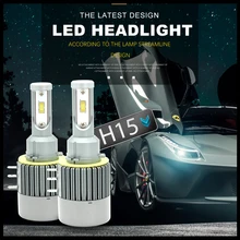 JGAUT автомобиля H15 светодиодный фары для авто 6000 К супер яркий 80 Вт 9600lm/пара белый H15 светодиодный Conversion Kit Замена лампы для фар