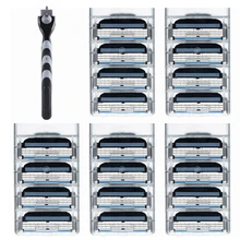 20 штук 3 слоя Для мужчин бритва для бритья лица Бритвы лезвия и 1 шт. держатель для Стандартный бороды бритва бритвенные лезвия безопасности