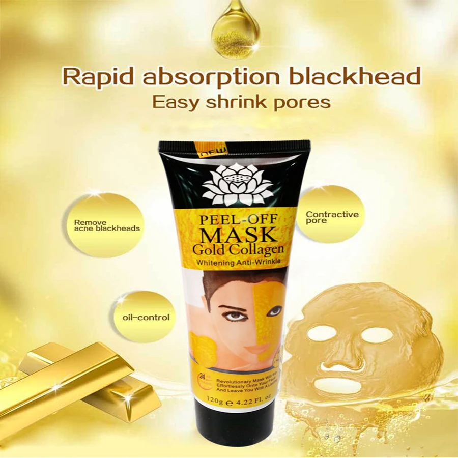

24K Golden Primer peel-off Gel Anti Wrinkle Facial Primer Face Whitening female Skin Care Use before Cosmetic 120ML