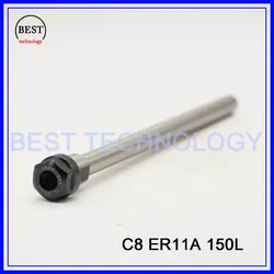 

C8 ER11A 150L Collet Chuck Hoder Straight  Shank Chuck Collect Extension Rod  ER11 Collet ER11A Nut  for CNC Milling