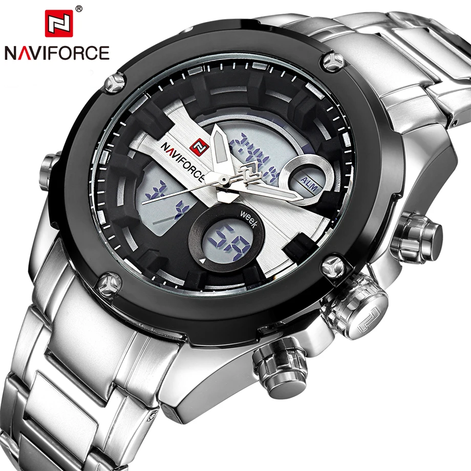 

NAVIFORCE Men Watch Dual Time Display Wristwatch Day and Date Army Sport Man Watches Fashion Casual Business Clock Relogios