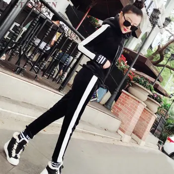 

Tracksuit women female set 2 pieces pants 2019 fashion track sweat suits women joggers suit womens two piece sets 2019 AA3274 F