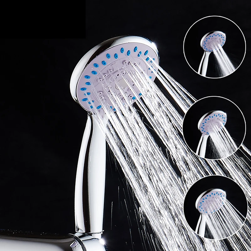 Water Saving Shower head Three function Pressure Boost chrome rain