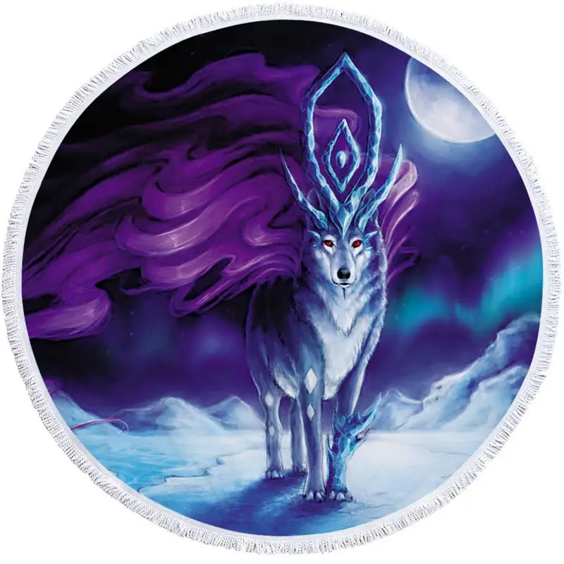 Lannidaa Sun Horse круглое Большое пляжное полотенце банные полотенца из микрофибры круг одеяло для пикника Йога пляжный коврик 150 см Serviette De Plage