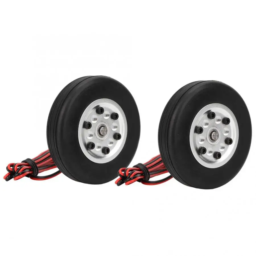 

65mm Rubber Tires Wheel Brake System With 4mm Axle Shaft For RC Airplane
