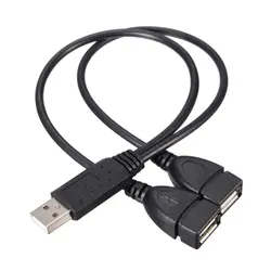 2018 Новое поступление USB 2.0 Мужской Двойной USB Женский Джек Splitter 2 Порты и разъёмы USB HUB данных шнур Кабель-адаптер для ноутбук