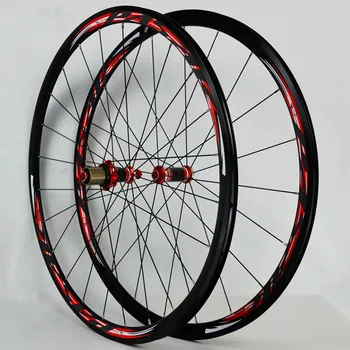 

Road Bike 700C Bicycle Carbon Fiber V/C Brake Wheel Straight Pull 30MM Rim Wheelset