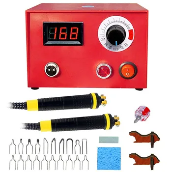 

50W Pyrography Machine Digital Display Wood Burning Soldering Irons Crafts Tools Pyrography Pen Machine Kit Set 220V 110V