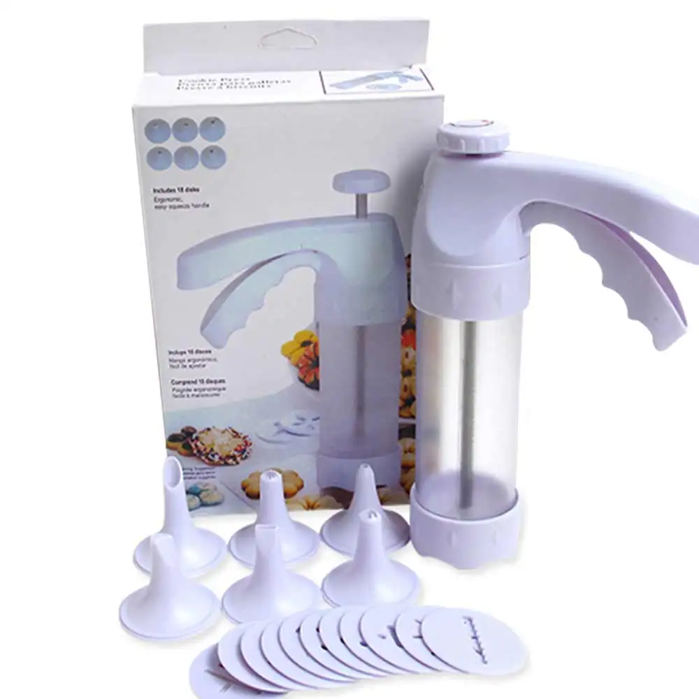 

18Pcs/Set Cookie Press Biscuit Making Gun Dessert Cake Decorating Tools Machine Fondant Kitchen Tool