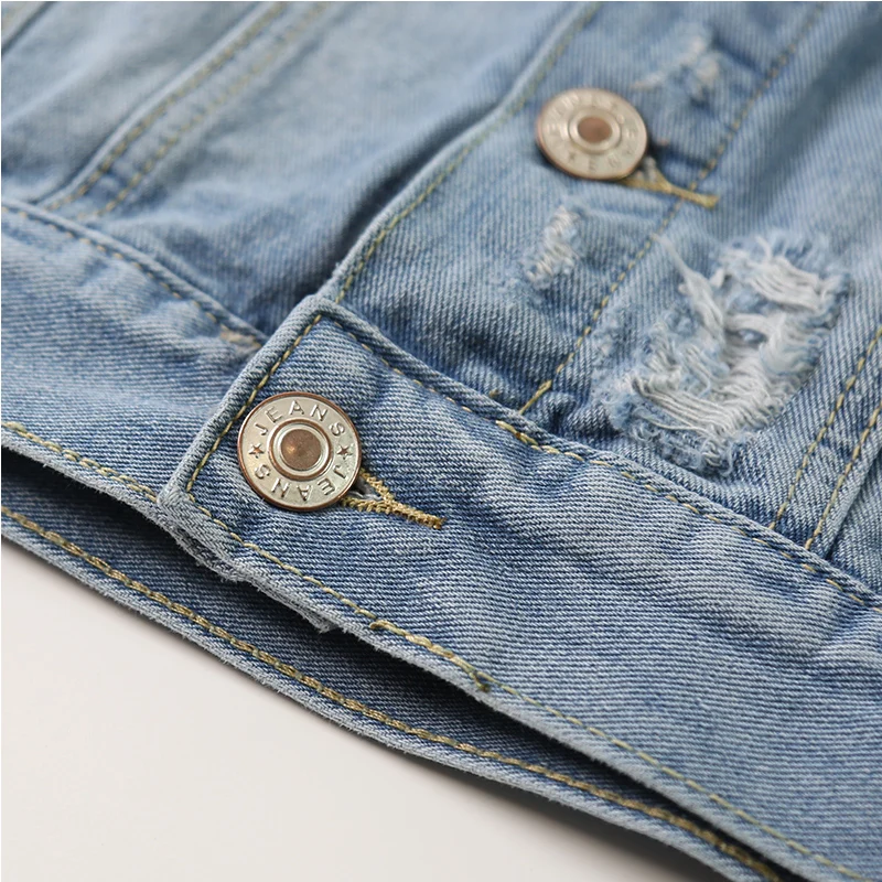 Dark Icon Solid Color Ripped Jeans Jacket Men Hip Hop Jackets 2019 New Fashion Men's Denim Jacket Streetwear Clothing