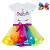 Unicorn Clothing Sets Baby Girls Clothes 2022 Summer Princess Party Unicorn Colorful tutu Dress Kids Birthday Ball Gown Dresses ► Photo 3/6