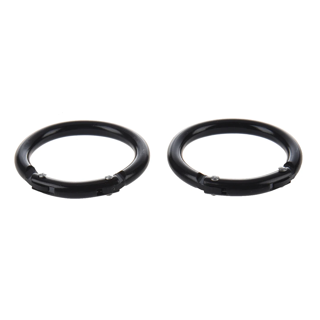 

Camping Spring Clip Aluminum Round Portable Mini Carabiner Hook Black 2 Pcs