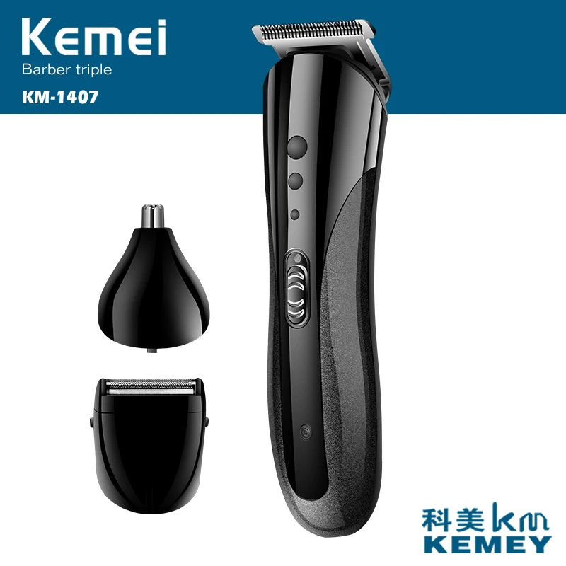 Kemei KM-1407 recarregável elétrica nariz máquina de