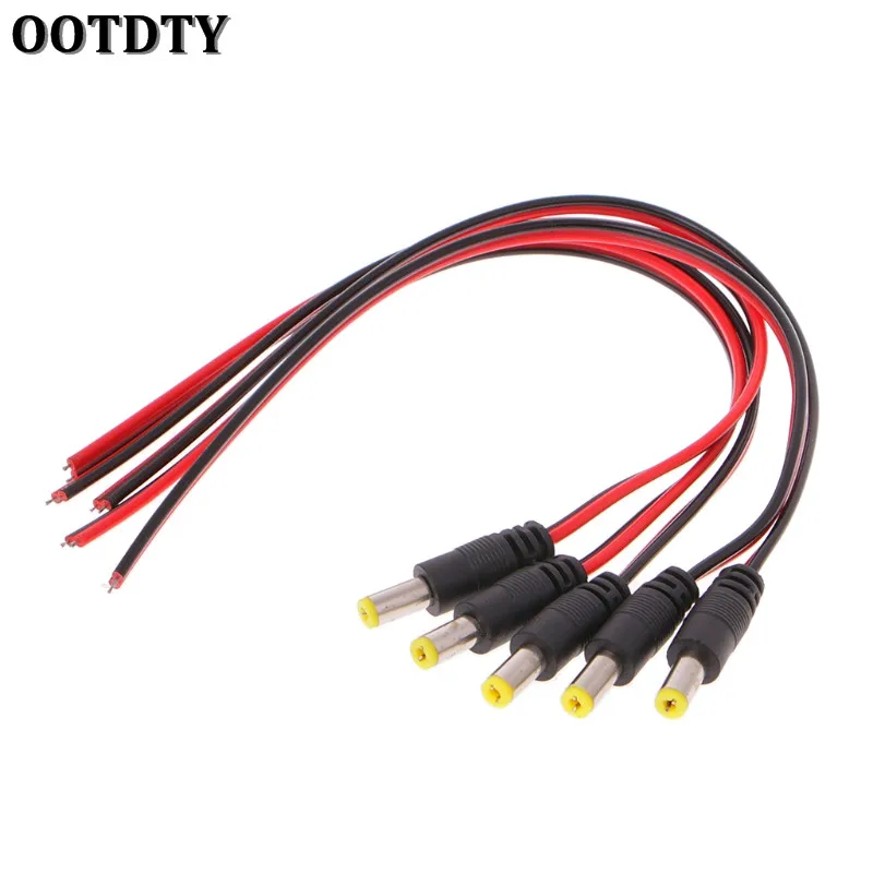 OOTDTY 5 шт. 5x2 1 мм штекер постоянного тока разъем питания CCTV PSU свиной хвост кабель Jack