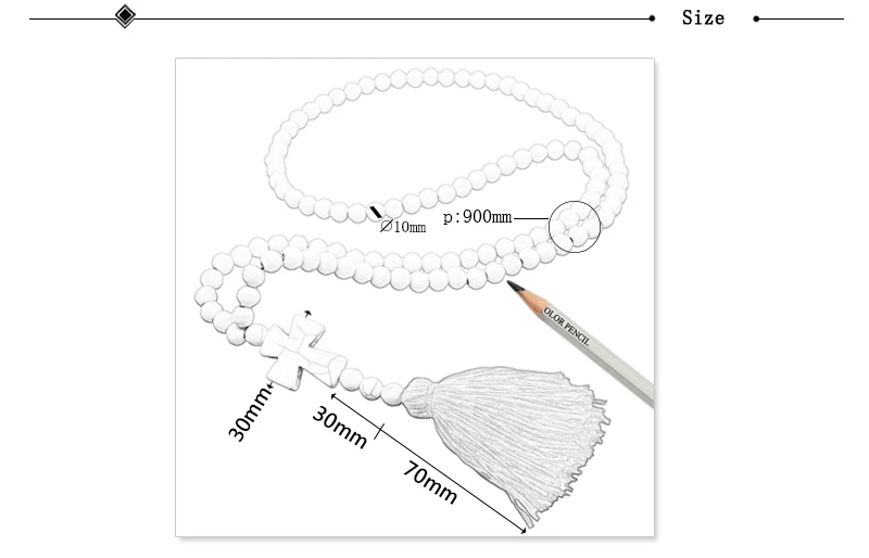 Yumfeel абсолютно новые белые деревянные бусины из камня крест ожерелье длинное ожерелье с бусинами Женские Ювелирные изделия Подарки