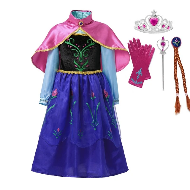 Robes de princesse Reine des Neiges 2 pour filles, vêtements de carnaval,  robe de soirée Anna et Elsa, cosplay d'Halloween, cadeau de Noël -  AliExpress