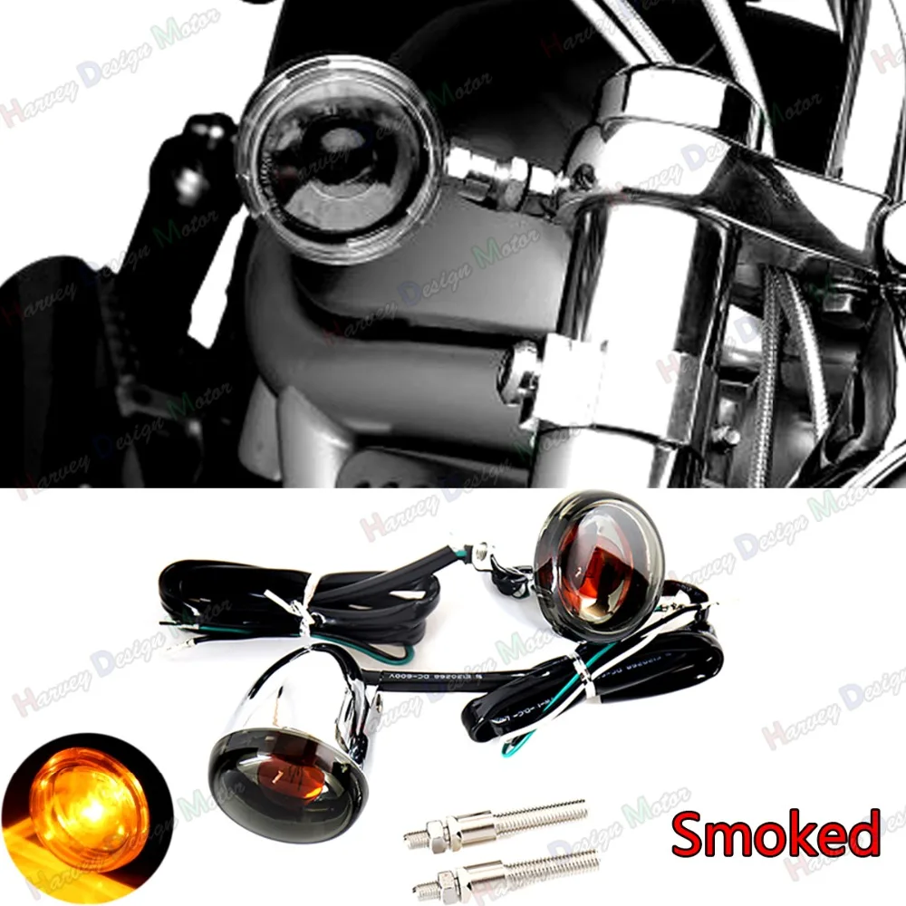 Smoked Turn Signals Lighting&Relocation Bolt Kit For Harley Sporster