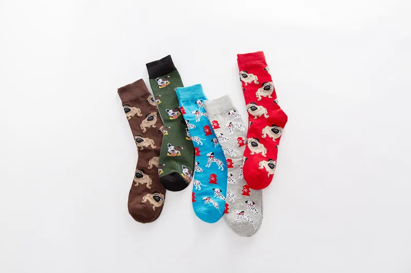 Jhouson/1 пара, цветные мужские чесаные хлопчатобумажные забавные носки, новинка, Повседневные Носки с рисунком собаки, носки для скейтборда, свадебные подарки