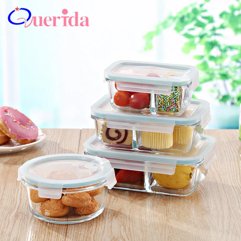 Buy Korean Seperated Glass Lunch Box Square Round