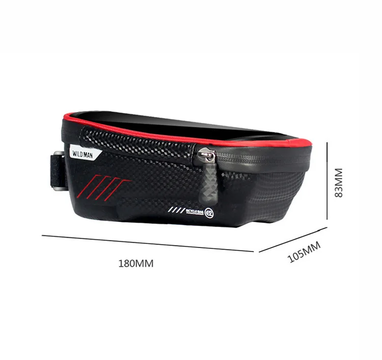 Bicycle Top Tube Bag,Waterproof Cycling Frame Front Bag 6.2 Inch Mobile Phone Case,Rainproof Mountain MTB Bike Touch Screen Bag