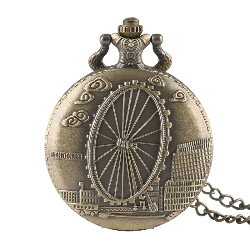 Винтажные карманные часы Reloj De Bolsillo с английским флагом и изображением Лондона