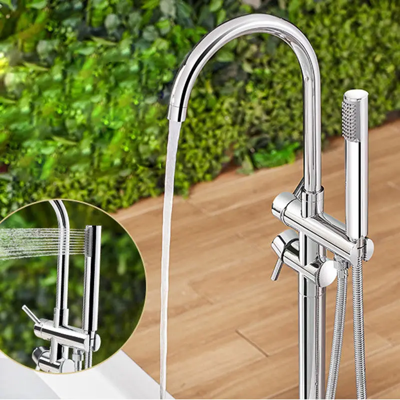 Buy Floor Standing Tub Faucet Chrome Brass Floor