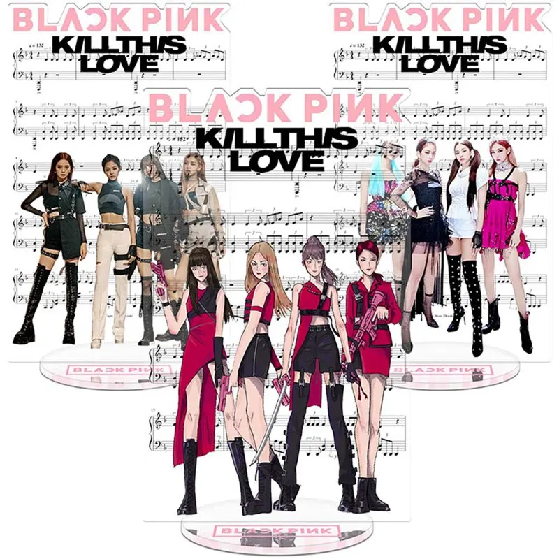 Модный черный розовый акриловый стенд экшн-фигурка KILL THIS LOVE Character Stand Plate стоящий Настольный Декор