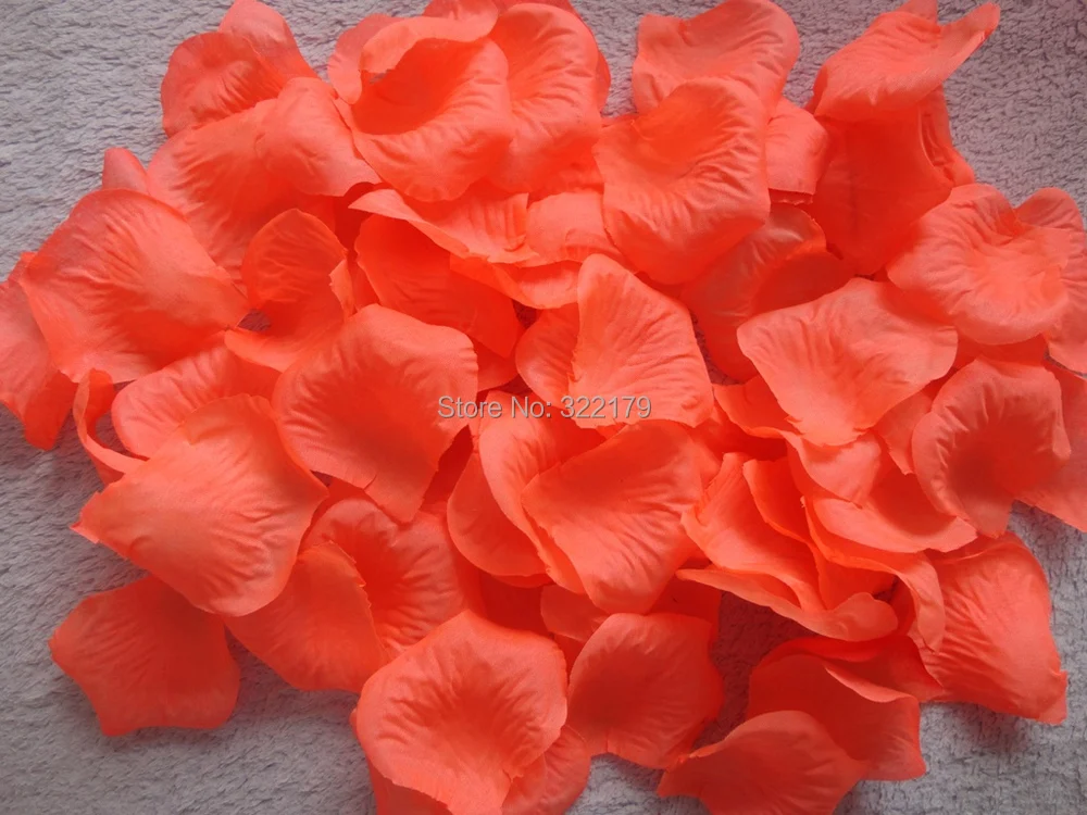 Buy 1000X Silk Rose Petals Orange 2" Artificial Flower