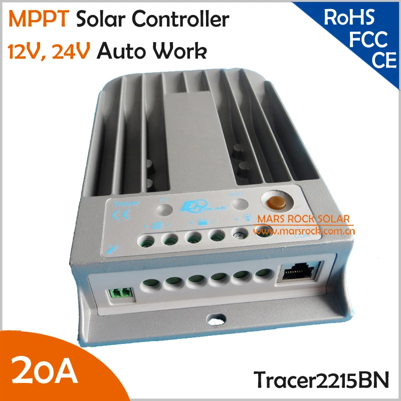 Tracer2215BN 20A 12V 24V Auto Work MPPT Solar Charge Controller with Die-cast Aluminum Design