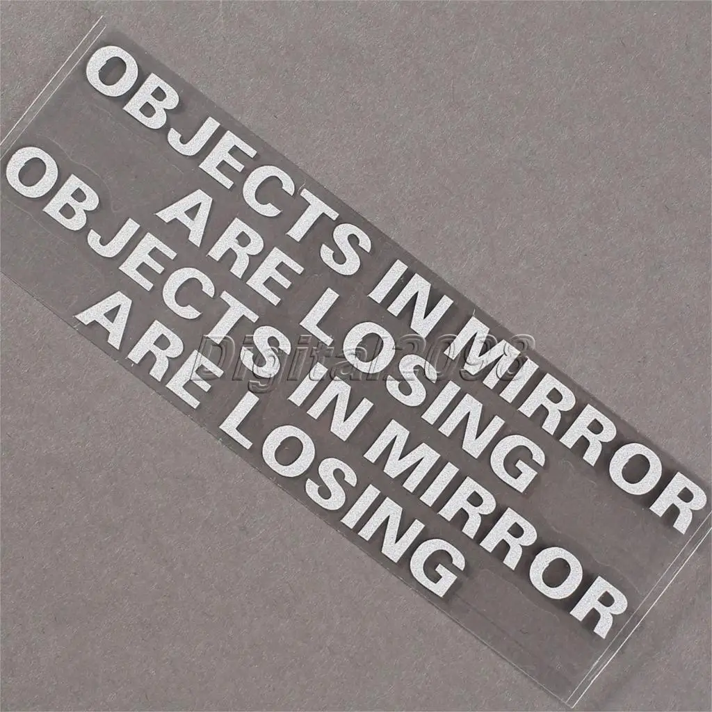

2Pcs New Word OBJECTS IN MIRROR ARE LOSING SET Decals For Car Sticker Styling Accessories Door Window Laptop Stickers On Cars VW