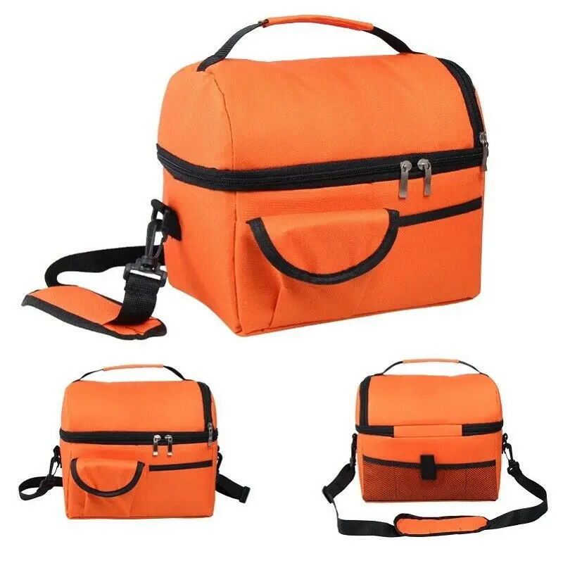 Новинка, хит, изолированная сумка для ланча, сумка для путешествий, для мужчин и женщин, для взрослых, горячая холодная еда, Термосумка, сумки для ланча - Цвет: Оранжевый
