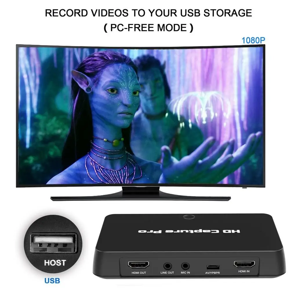 Y & H HD 1080P расписание Запись видео Захват коробка запись в USB захват игры через HDMI